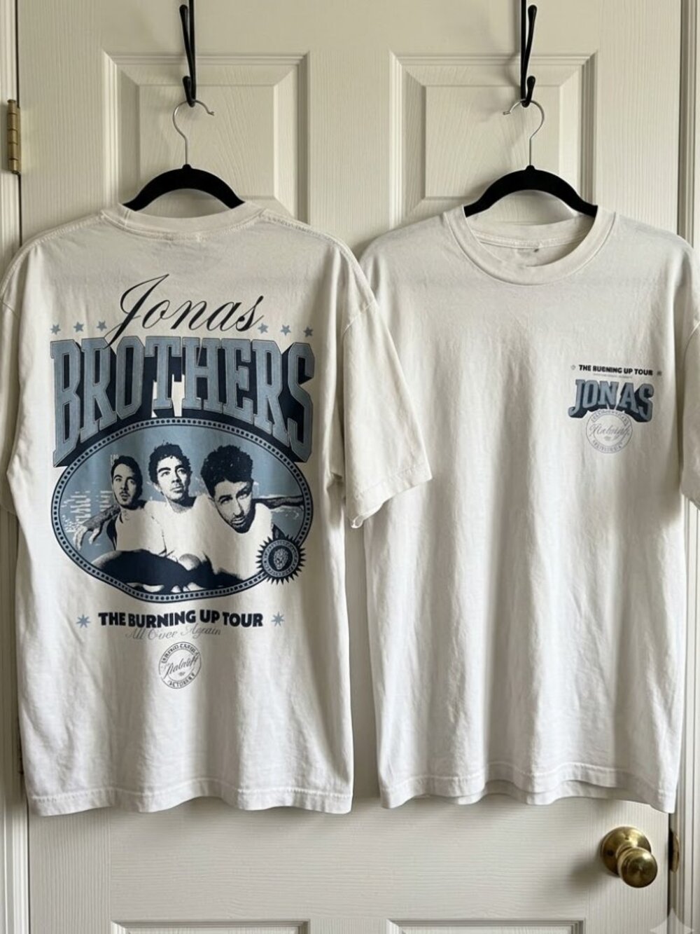 Jonas Brothers Burning Up All Over Again Raleigh, NC Tee - White